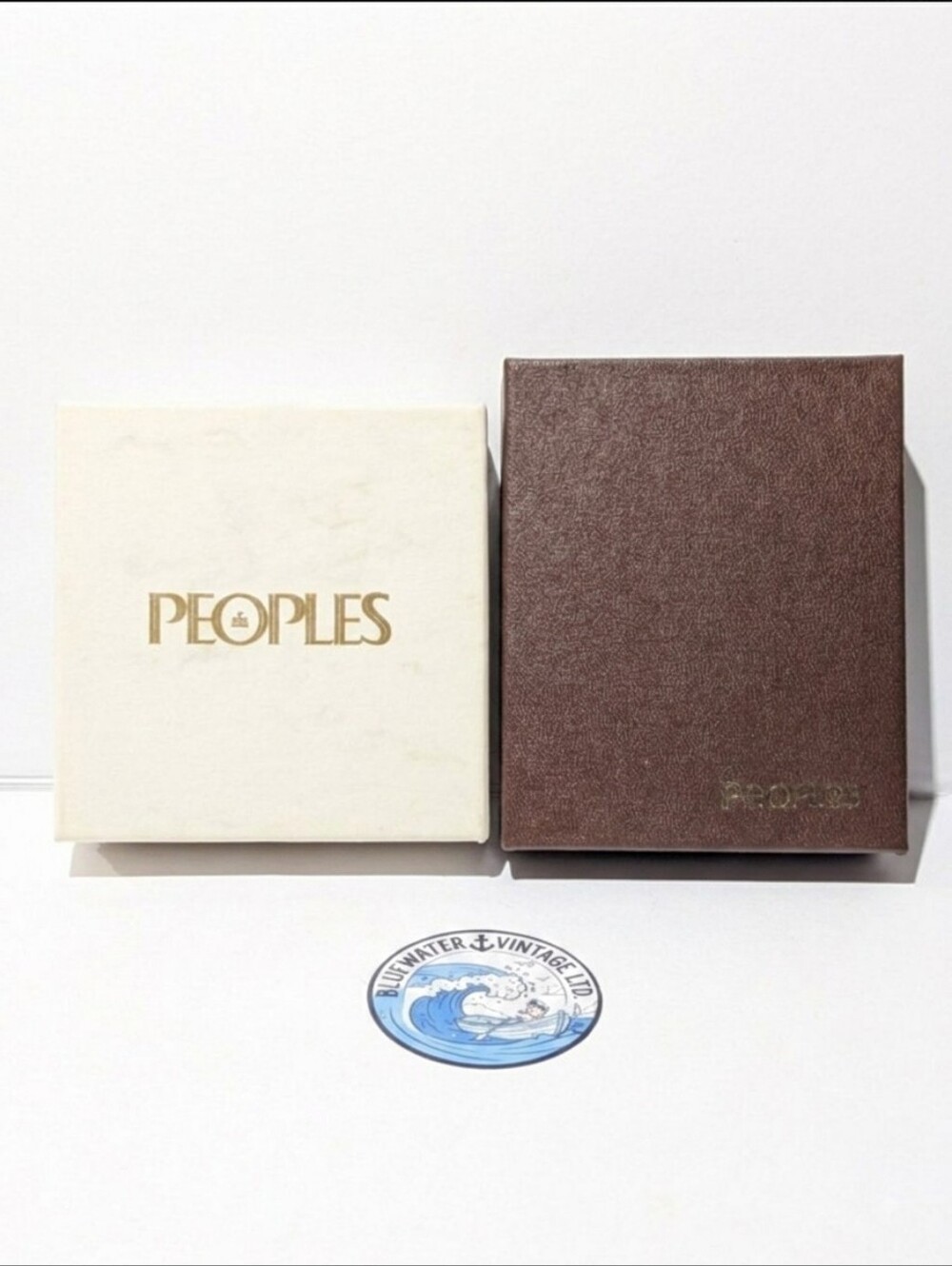 '70s Peoples Jewellers Small Boxes (Cream & Brown)